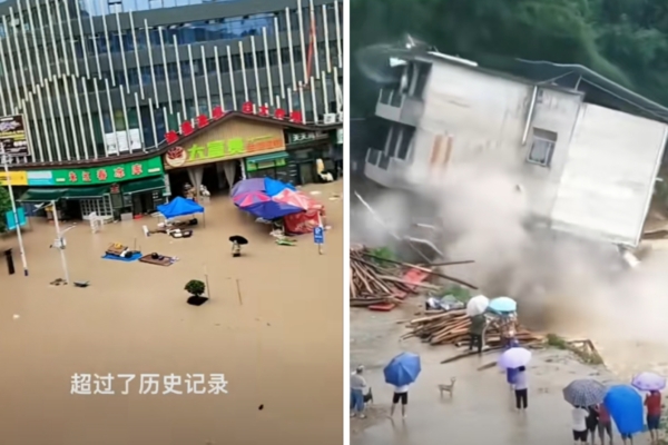 Floods caused by overflow of 310 reservoirs in Hunan submerge Zhangjiajie and Longshan County