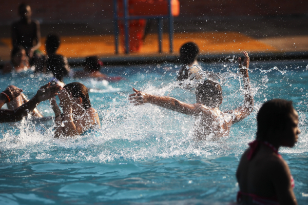 New York City opens 60 public pools in five boroughs, Central Park adds largest pool.