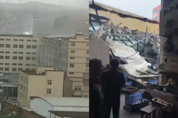 Tornado hits Zhaoqing, Guangdong causing damage to some buildings.