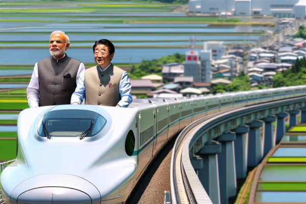Modi and Suga ride the Shinkansen together to visit a semiconductor factory in Japan, deepening cooperation.