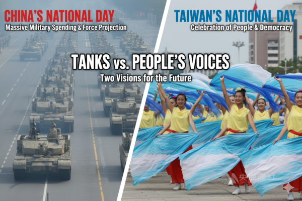 Taiwan Celebrates National Day with Democratic Pride, China Marks October 1 with Massive Military Spending